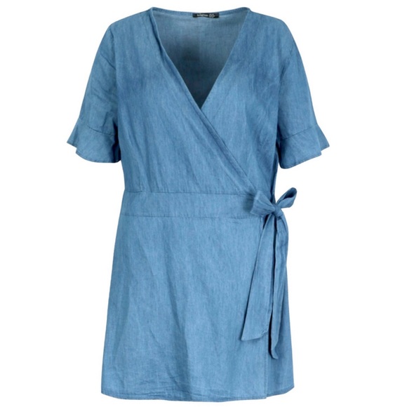 plus size wrap skater dress